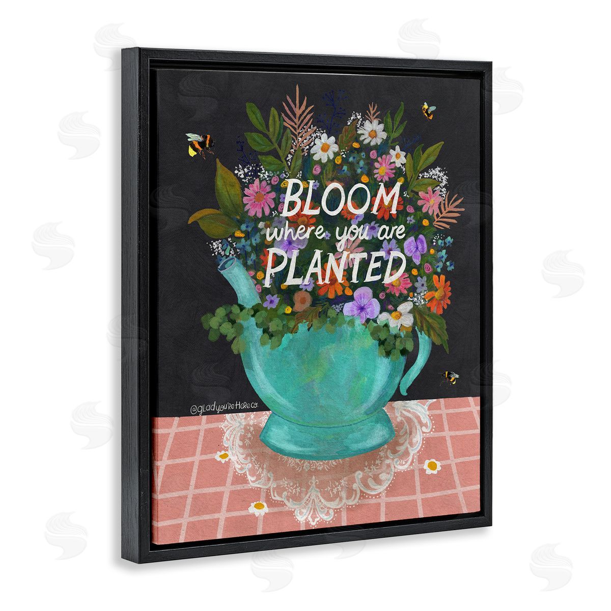 Glad You're Here Co. Bloom Where Planted Bouquet Canvas Wall Art Print