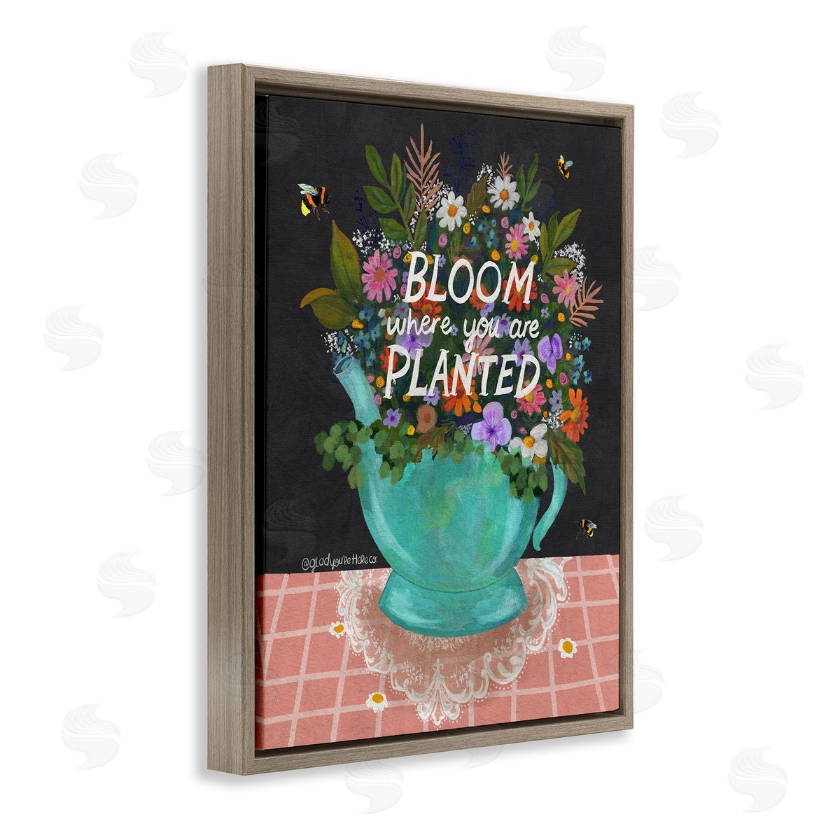 Glad You're Here Co. Bloom Where Planted Bouquet Canvas Wall Art Print