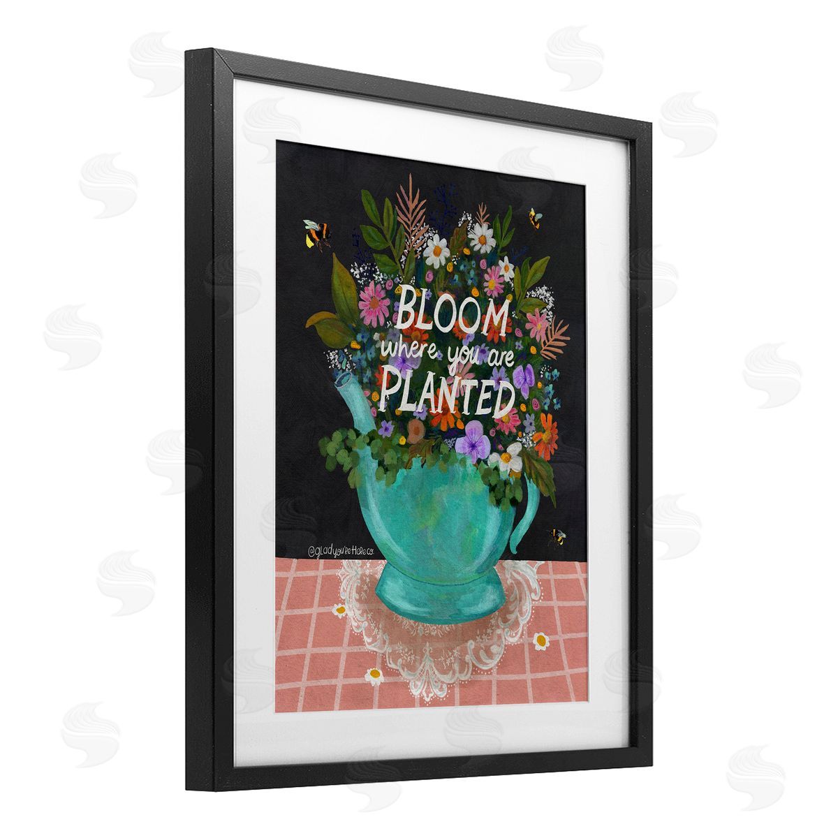 Glad You're Here Co. Bloom Where Planted Bouquet Canvas Wall Art Print