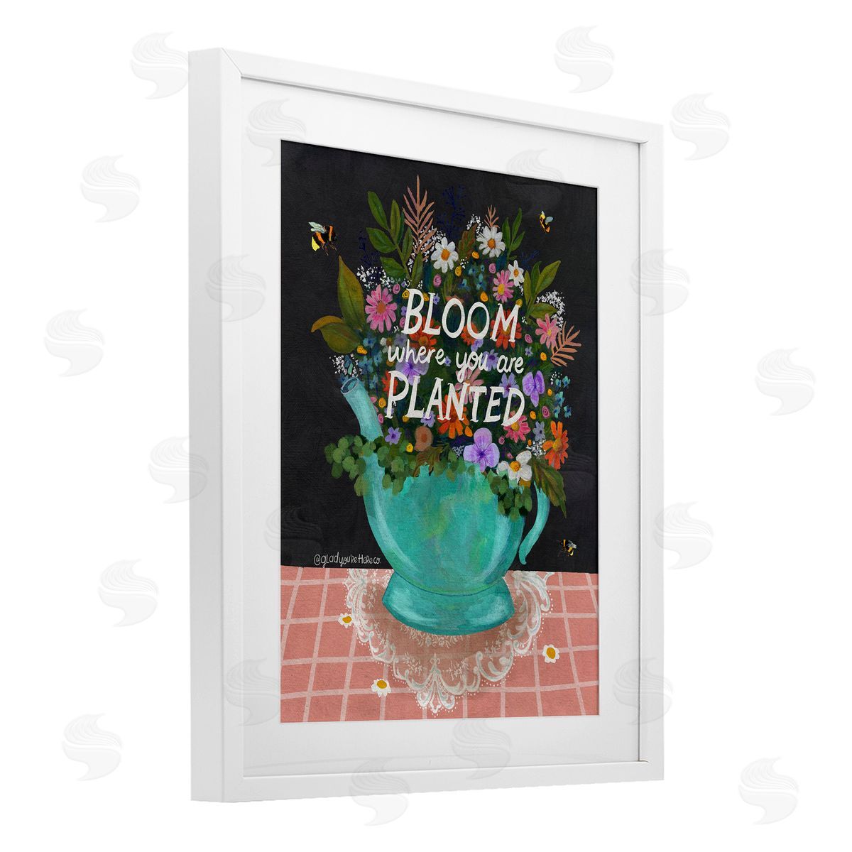 Glad You're Here Co. Bloom Where Planted Bouquet Canvas Wall Art Print