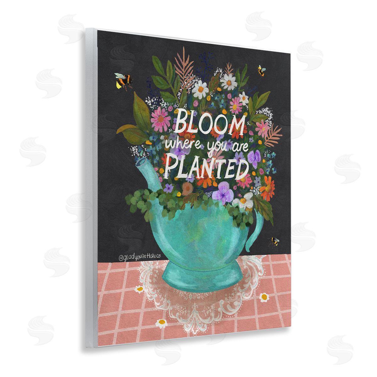 Glad You're Here Co. Bloom Where Planted Bouquet Canvas Wall Art Print