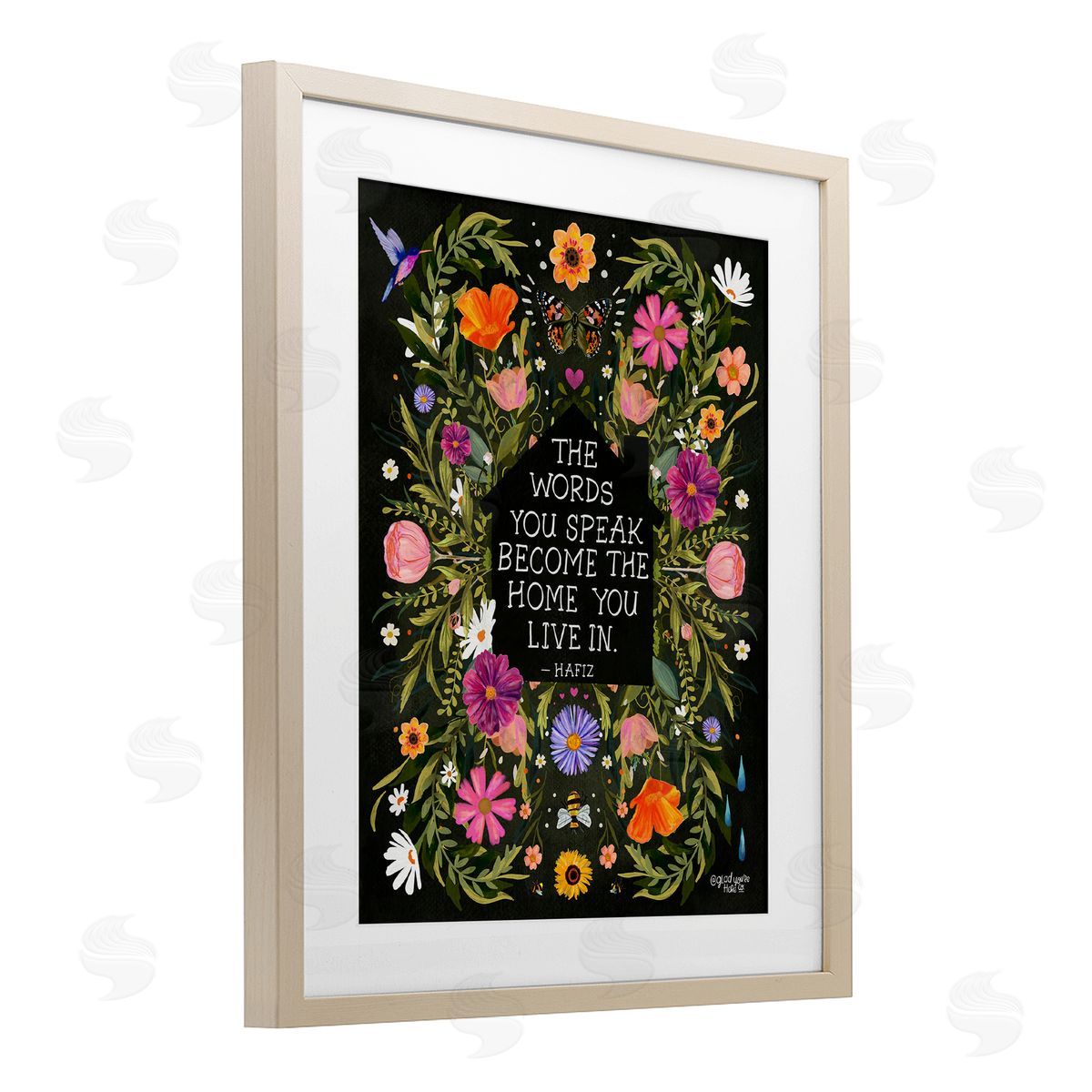 Glad You're Here Co. Words You Speak Floral Quote Canvas Wall Art Print