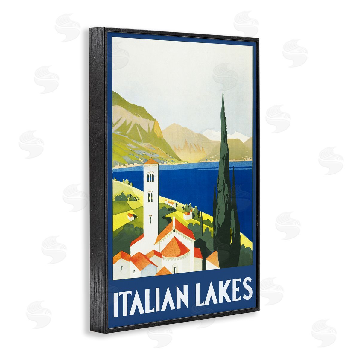 PIDDIX Italian Lakes Retro Scenery Canvas Wall Art Print