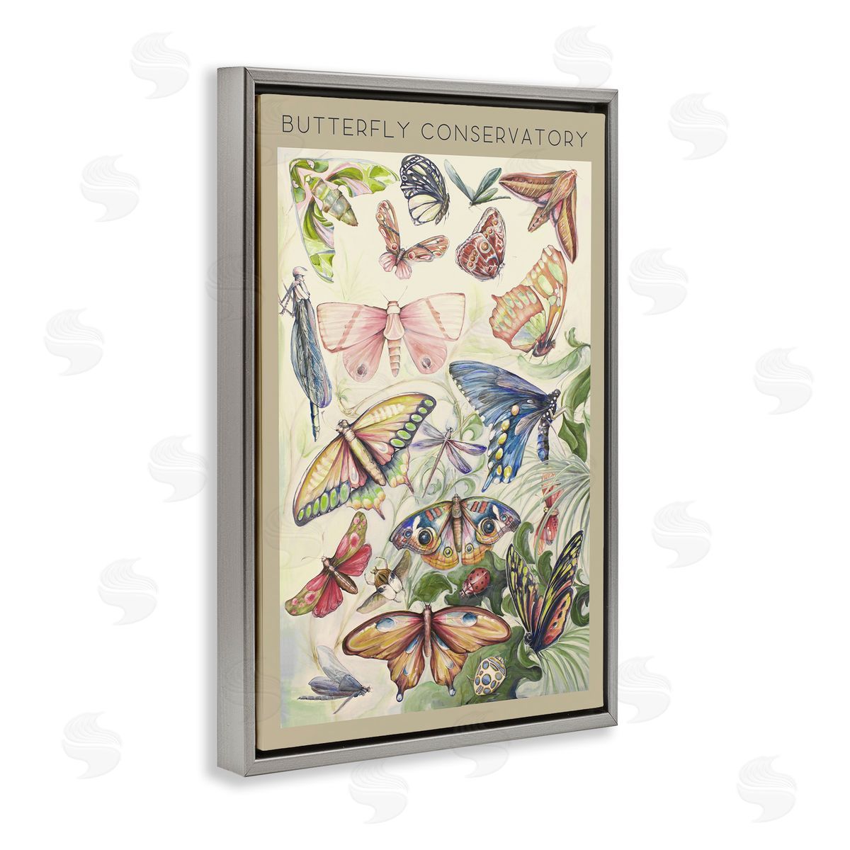 DIANNART Vintage Butterfly Conservatory Canvas Wall Art Print