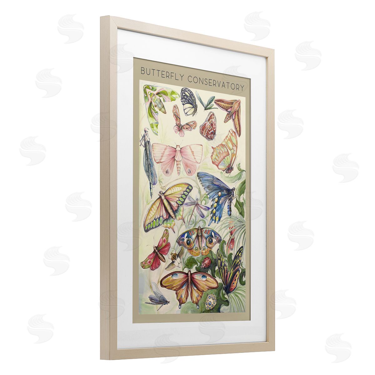 DIANNART Vintage Butterfly Conservatory Canvas Wall Art Print