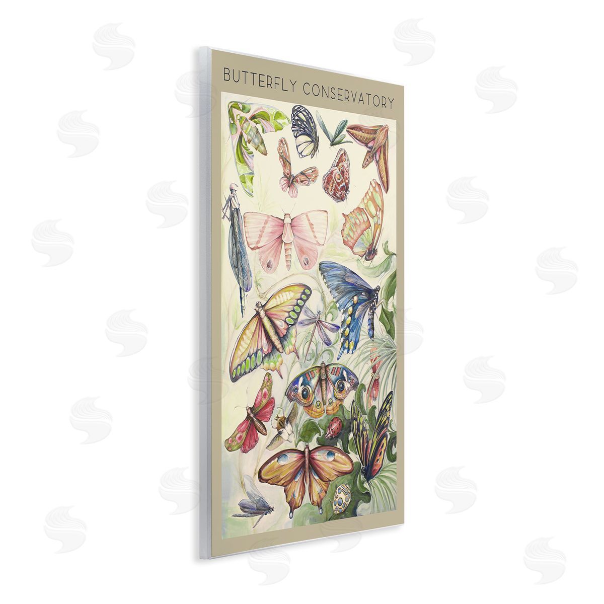 DIANNART Vintage Butterfly Conservatory Canvas Wall Art Print