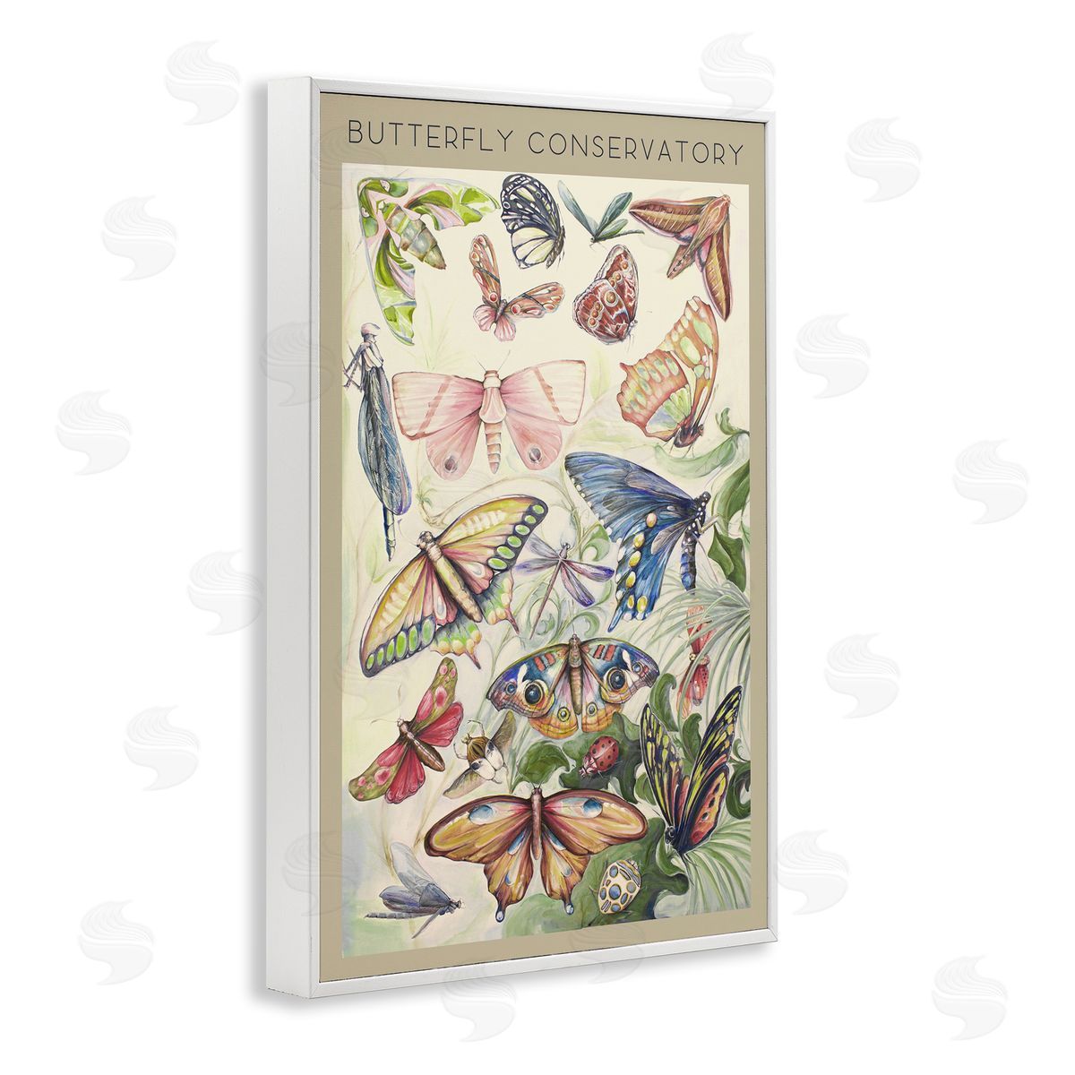 DIANNART Vintage Butterfly Conservatory Canvas Wall Art Print