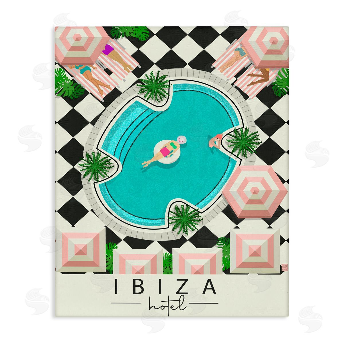 Jen bucheli Ibiza Hotel Pool Canvas Wall Art Print