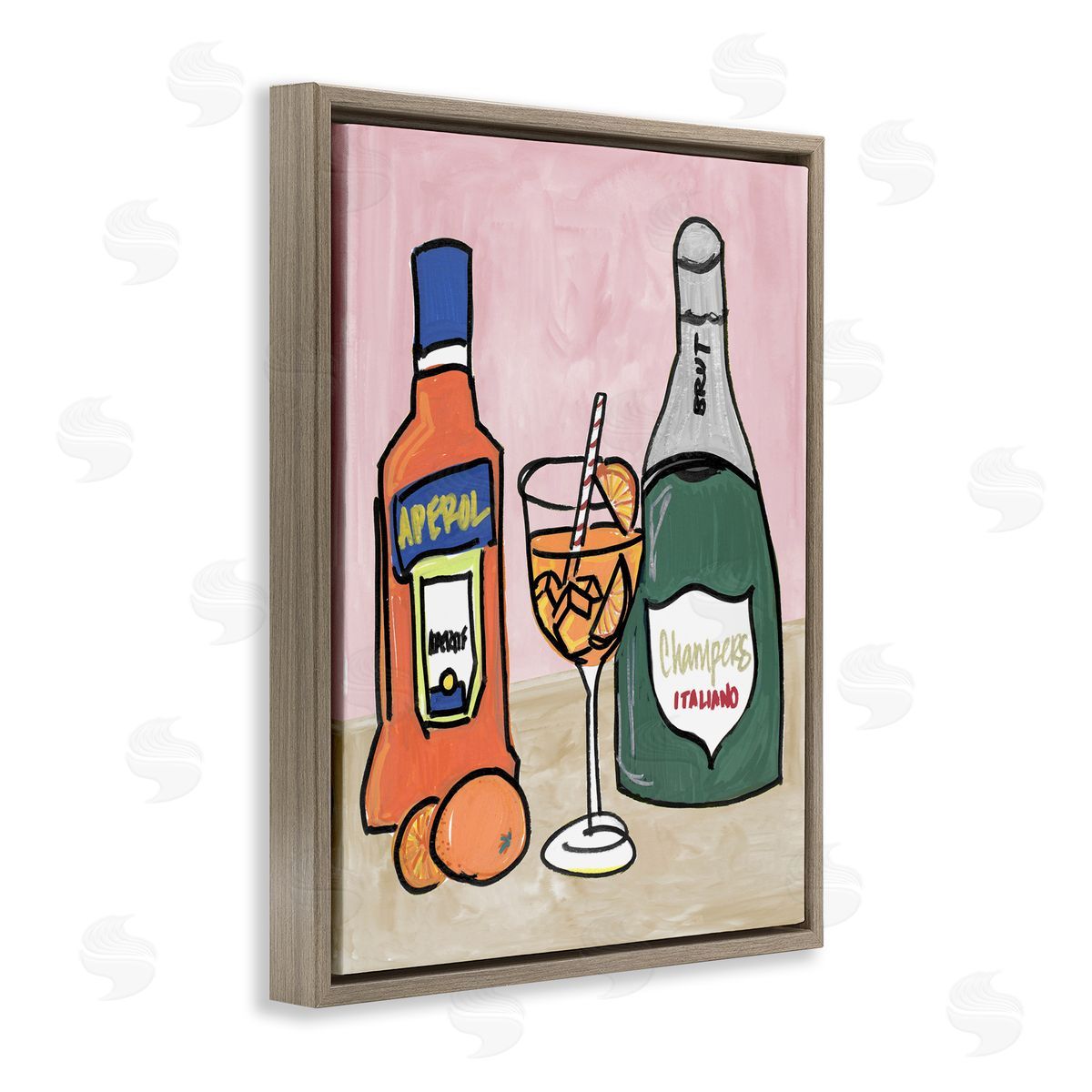 NOLA JAMES Aperol And Champagne Canvas Wall Art Print