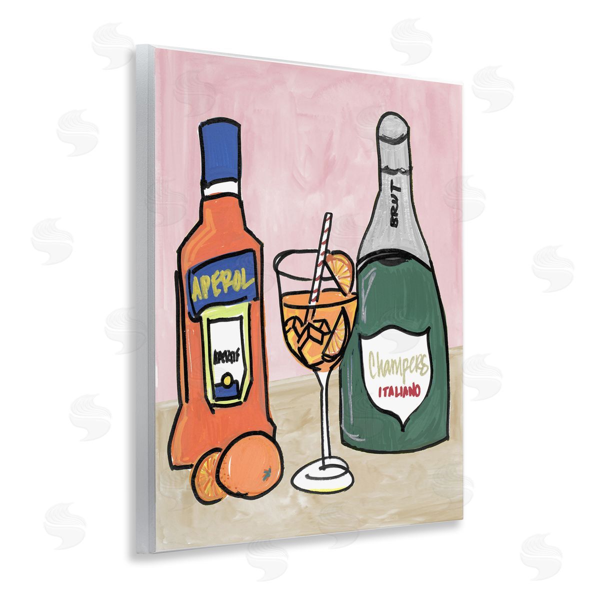 NOLA JAMES Aperol And Champagne Canvas Wall Art Print