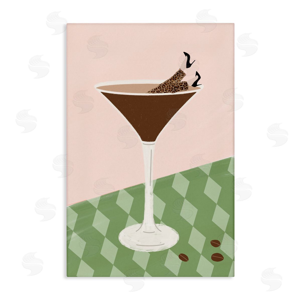 EMILY NAVAS Retro Martini Splash Canvas Wall Art Print