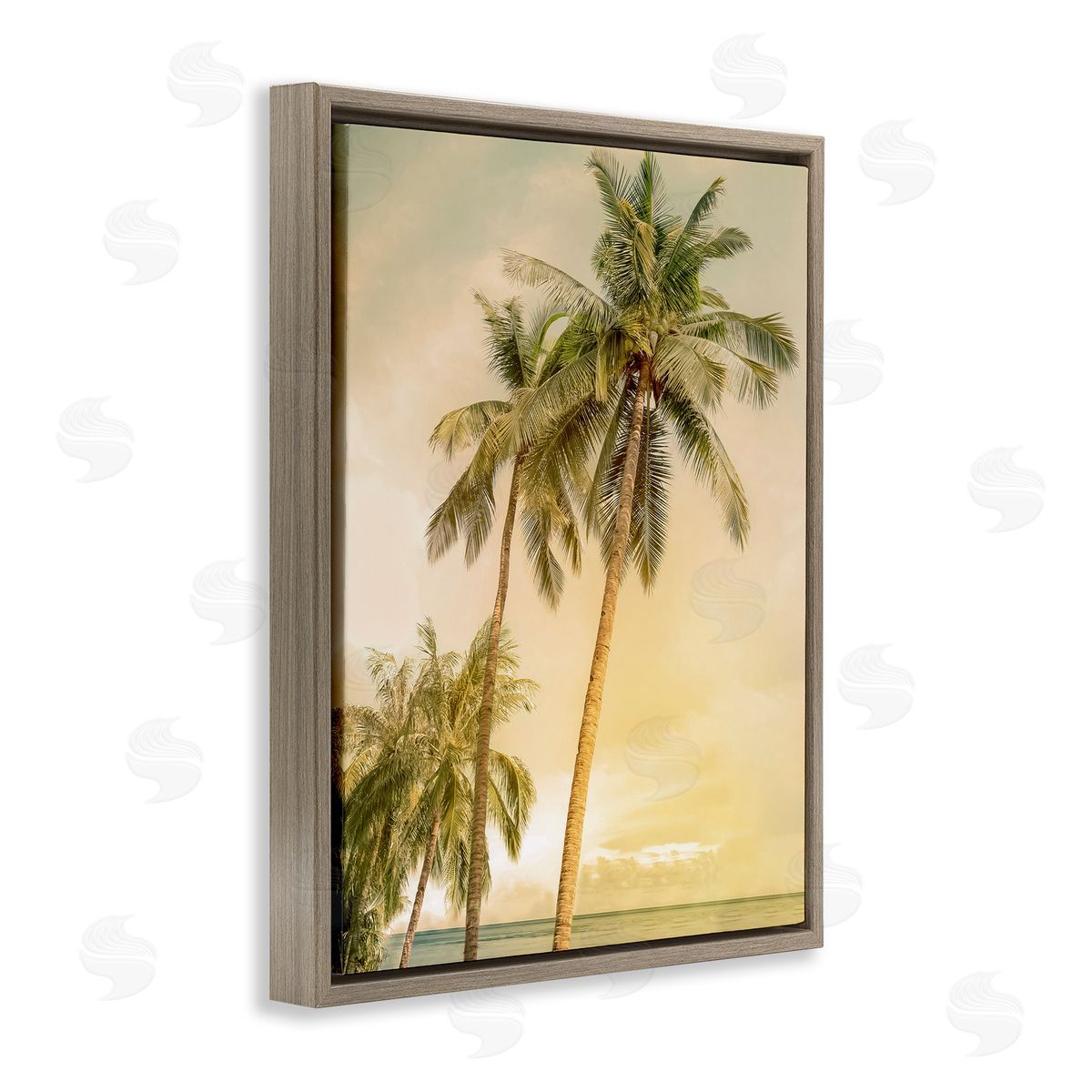 Mike Calascibetta Sunrise Palm Trees Canvas Wall Art Print