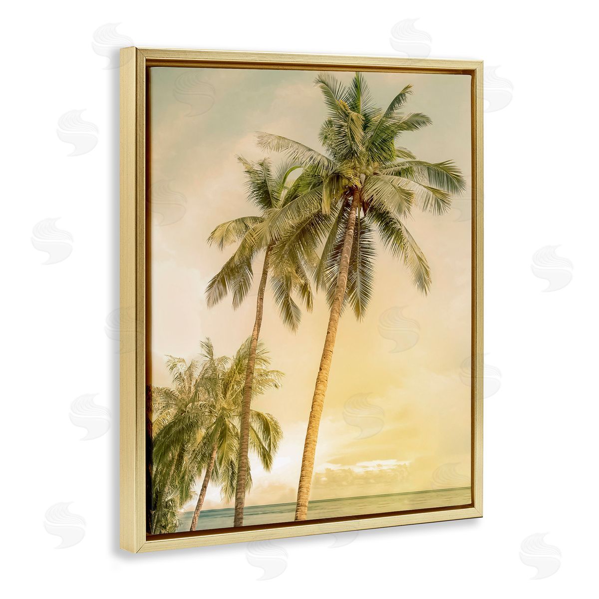 Mike Calascibetta Sunrise Palm Trees Canvas Wall Art Print