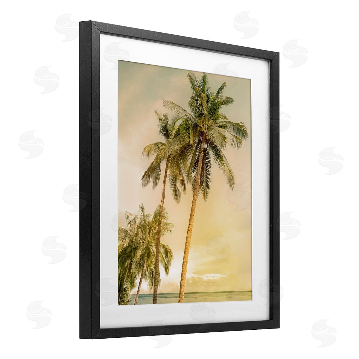 Mike Calascibetta Sunrise Palm Trees Canvas Wall Art Print