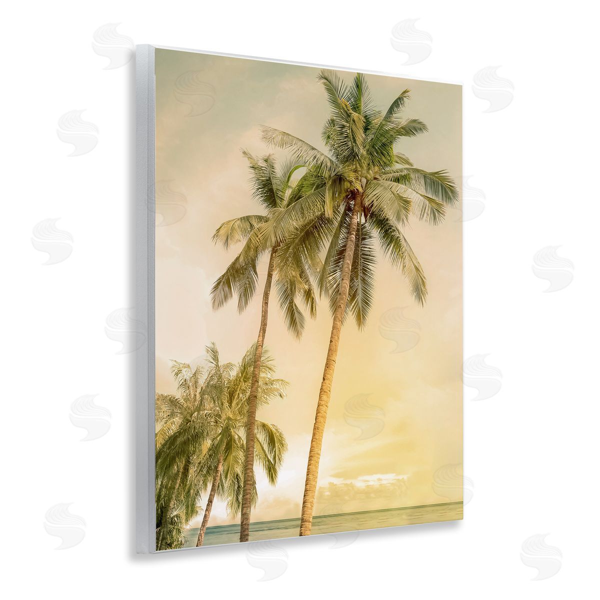 Mike Calascibetta Sunrise Palm Trees Canvas Wall Art Print