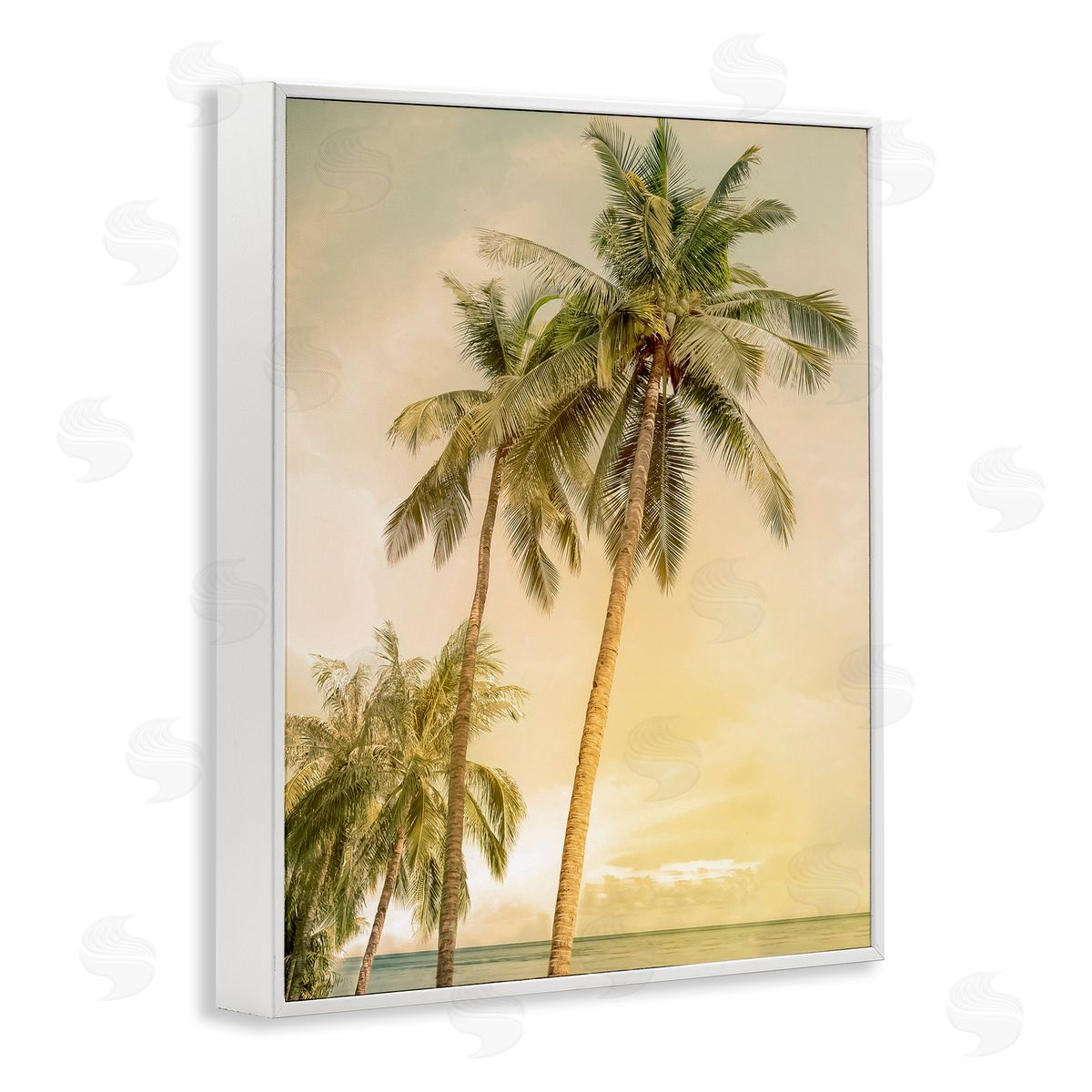 Mike Calascibetta Sunrise Palm Trees Canvas Wall Art Print