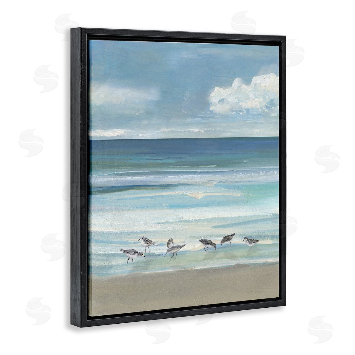 Sally Swatland Gentle Waves Shore Birds Canvas Wall Art Print