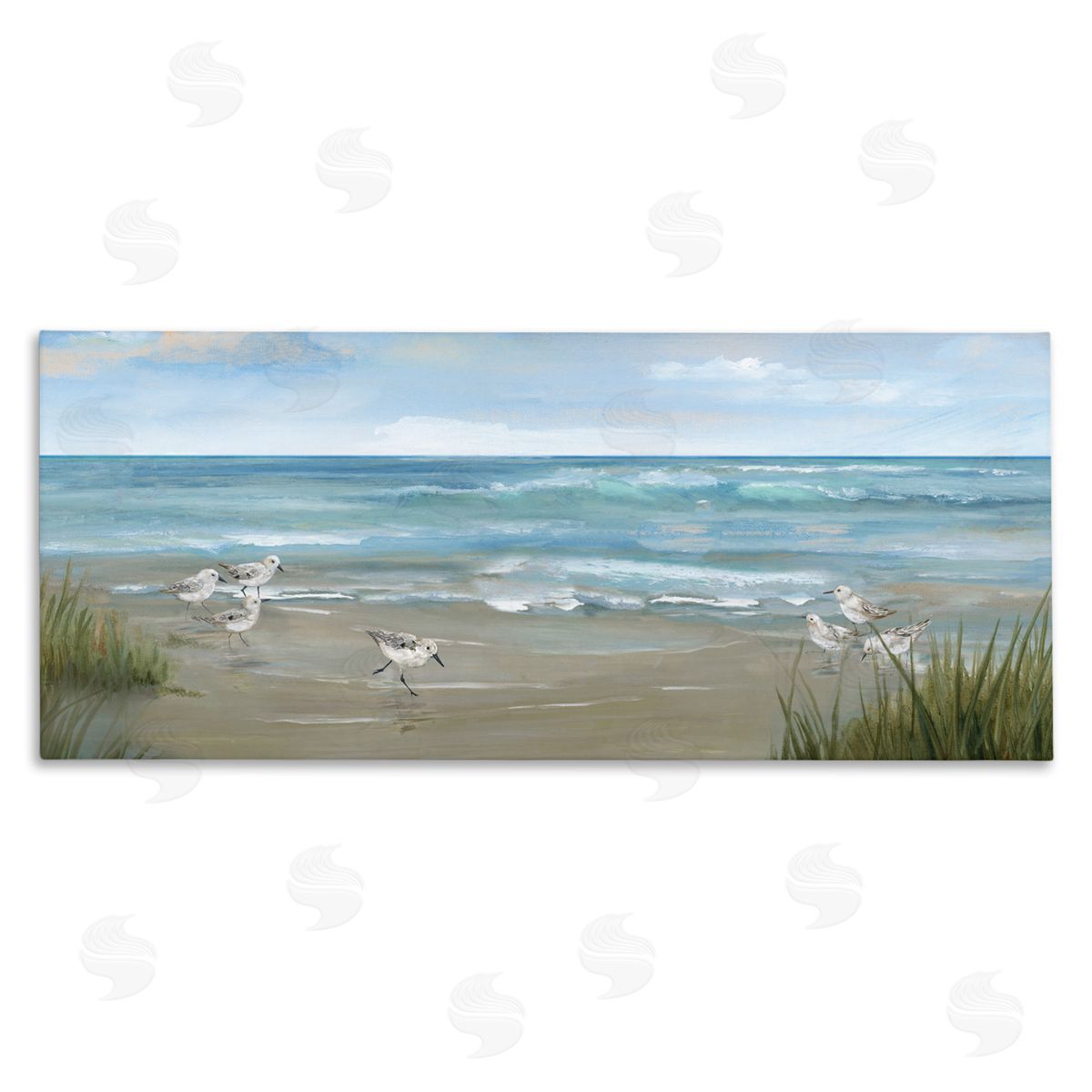 Nan Sandpiper View From Beach Canvas Wall Art Print