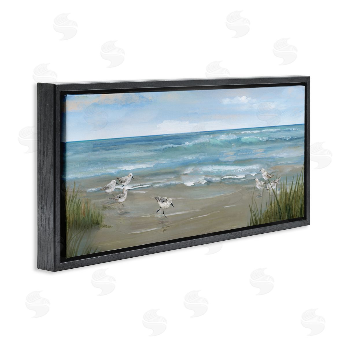 Nan Sandpiper View From Beach Canvas Wall Art Print