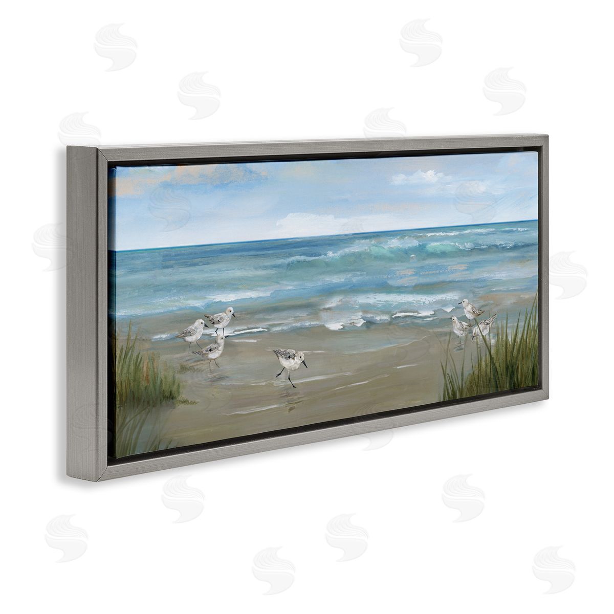 Nan Sandpiper View From Beach Canvas Wall Art Print