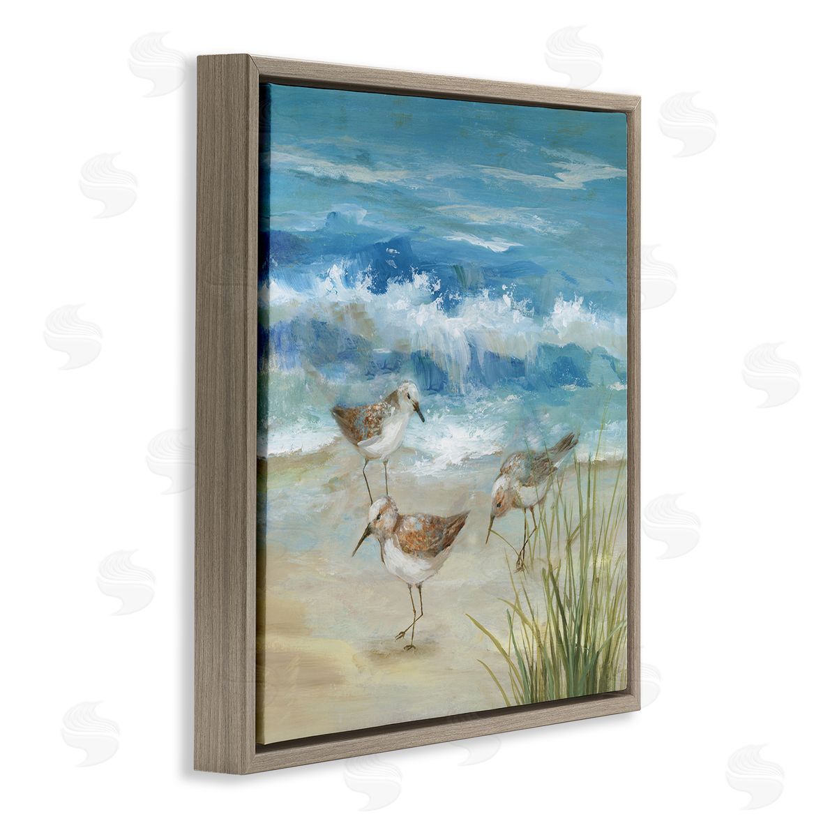 Nan Beach Sandpiper Gathering Canvas Wall Art Print