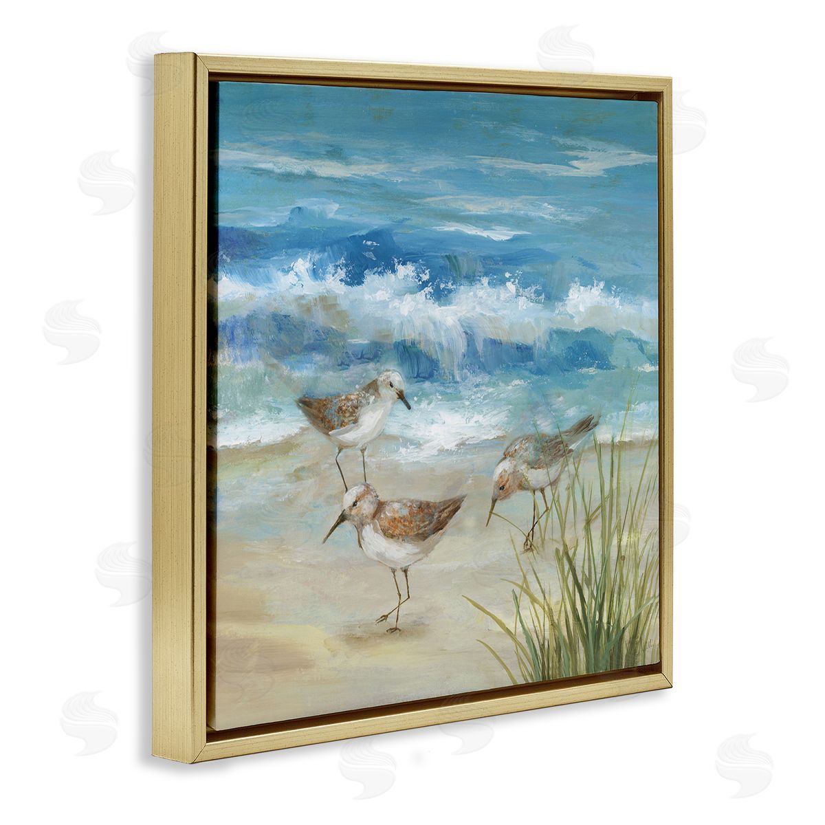 Nan Beach Sandpiper Gathering Canvas Wall Art Print