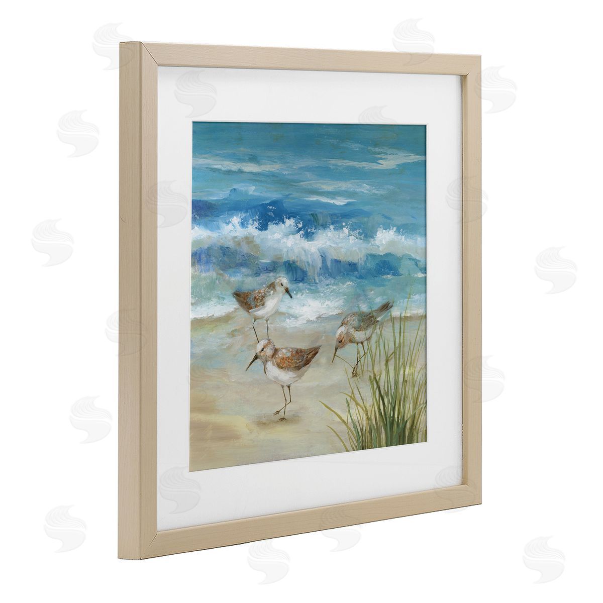 Nan Beach Sandpiper Gathering Canvas Wall Art Print