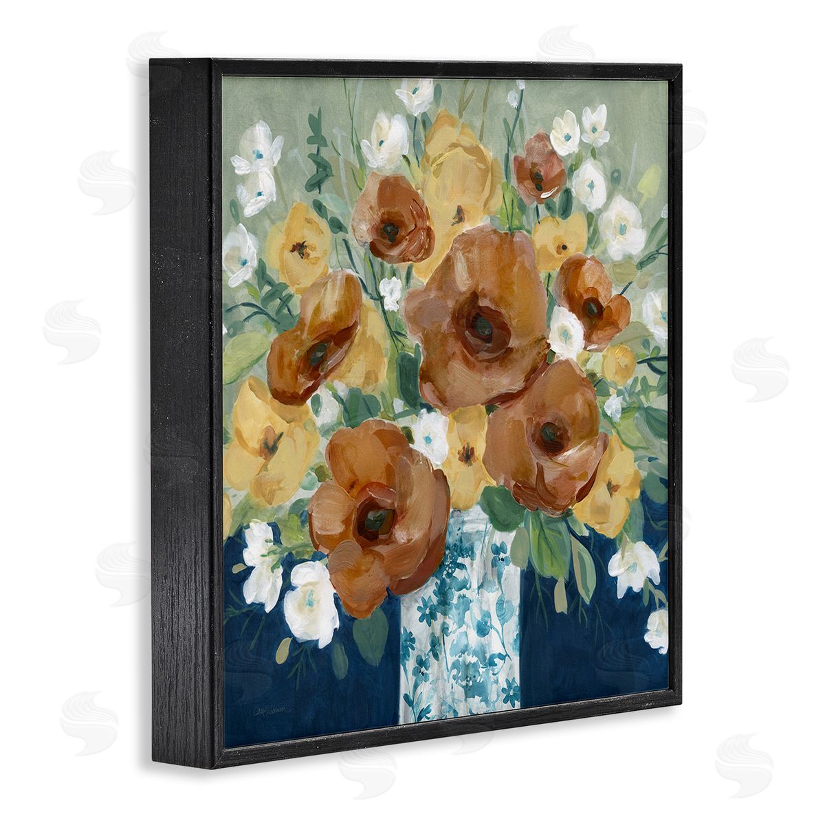 Carol Robinson Bold Poppies Orange Flowers Canvas Wall Art Print