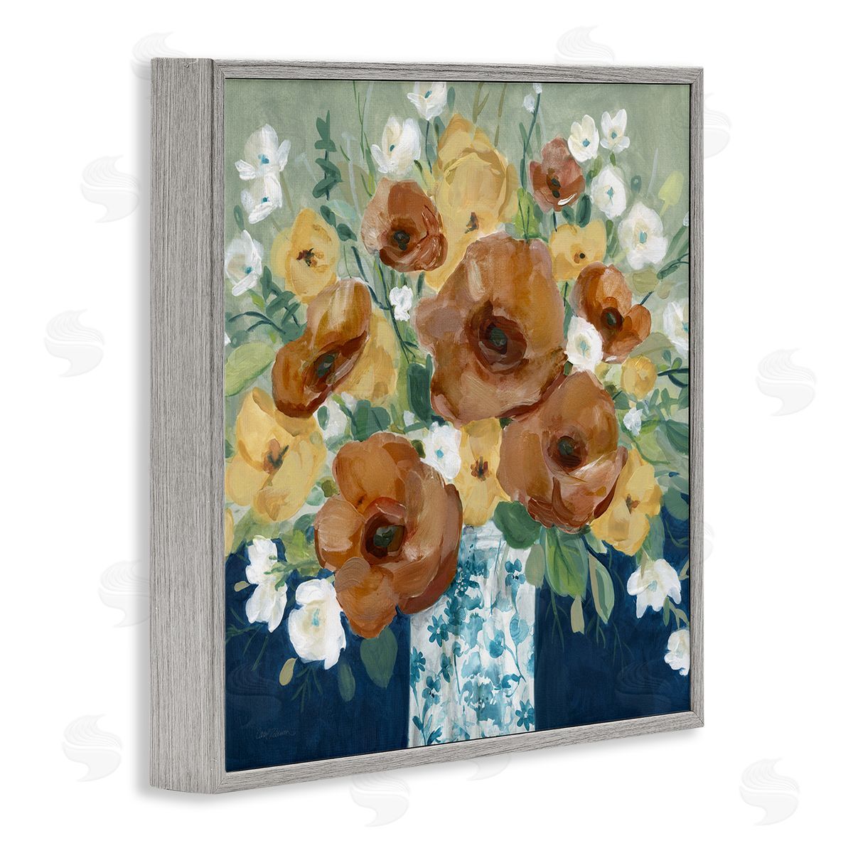 Carol Robinson Bold Poppies Orange Flowers Canvas Wall Art Print