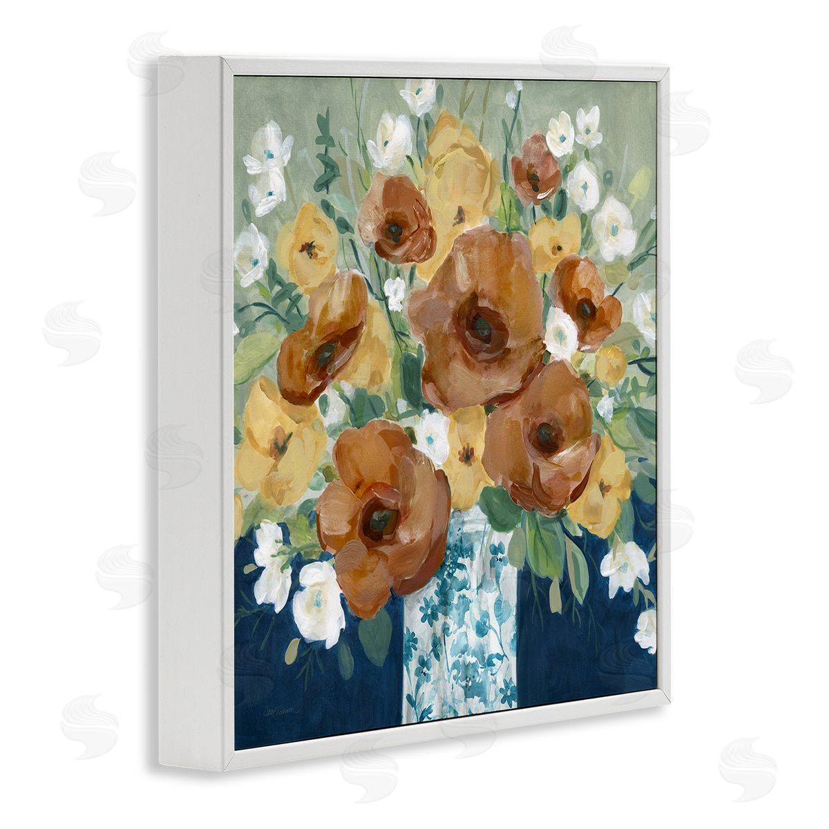 Carol Robinson Bold Poppies Orange Flowers Canvas Wall Art Print