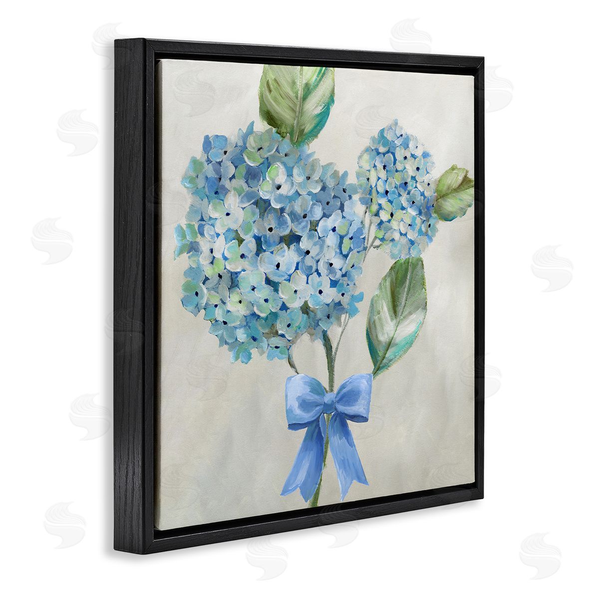 Nan Blue Bow Hydrangea Beauty Canvas Wall Art Print