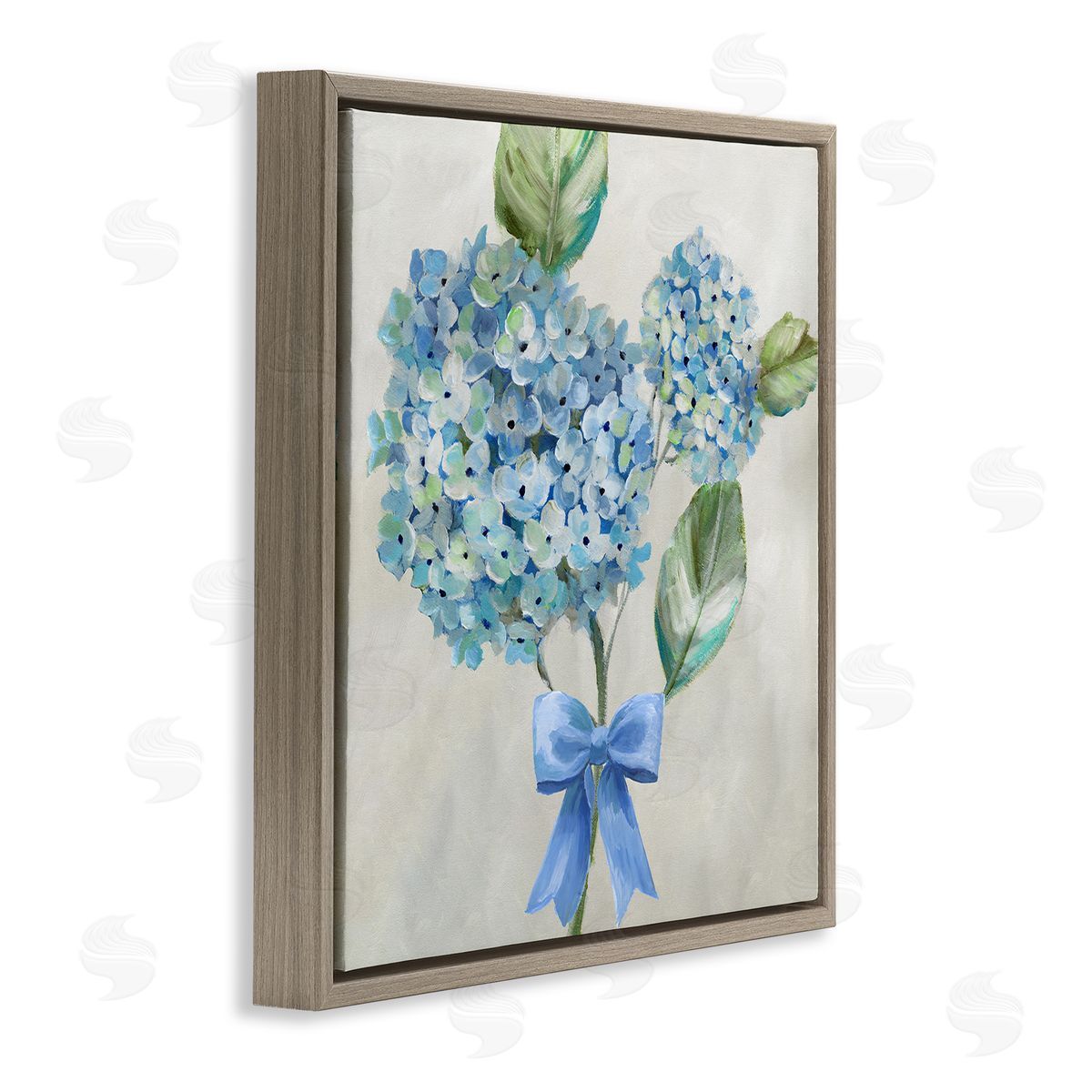 Nan Blue Bow Hydrangea Beauty Canvas Wall Art Print