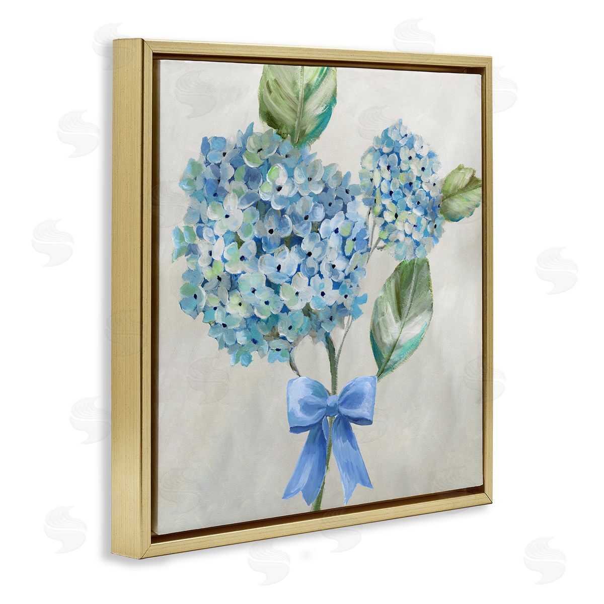 Nan Blue Bow Hydrangea Beauty Canvas Wall Art Print