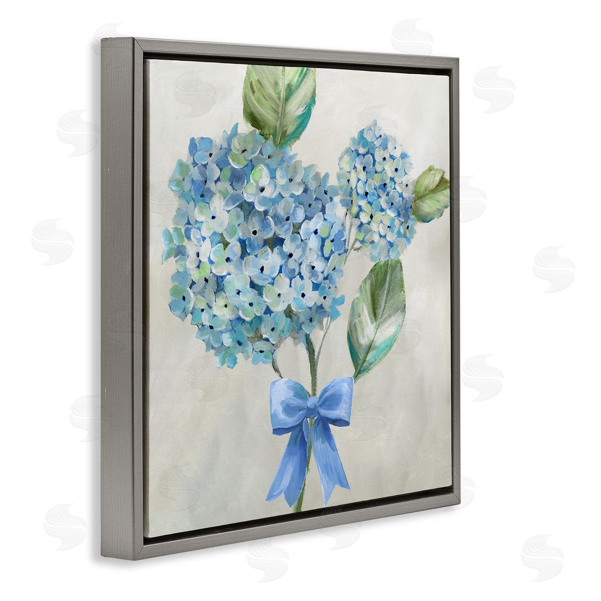 Nan Blue Bow Hydrangea Beauty Canvas Wall Art Print