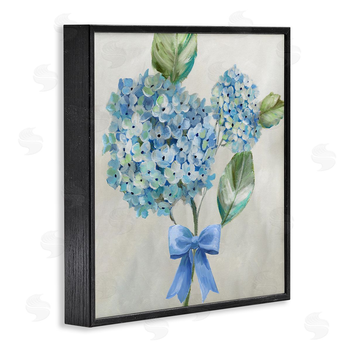 Nan Blue Bow Hydrangea Beauty Canvas Wall Art Print