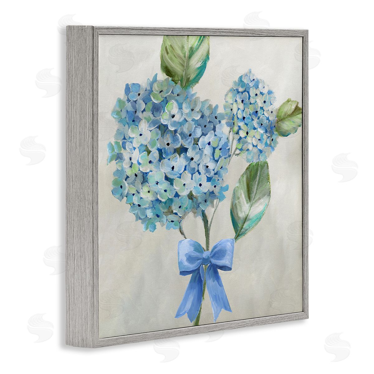 Nan Blue Bow Hydrangea Beauty Canvas Wall Art Print