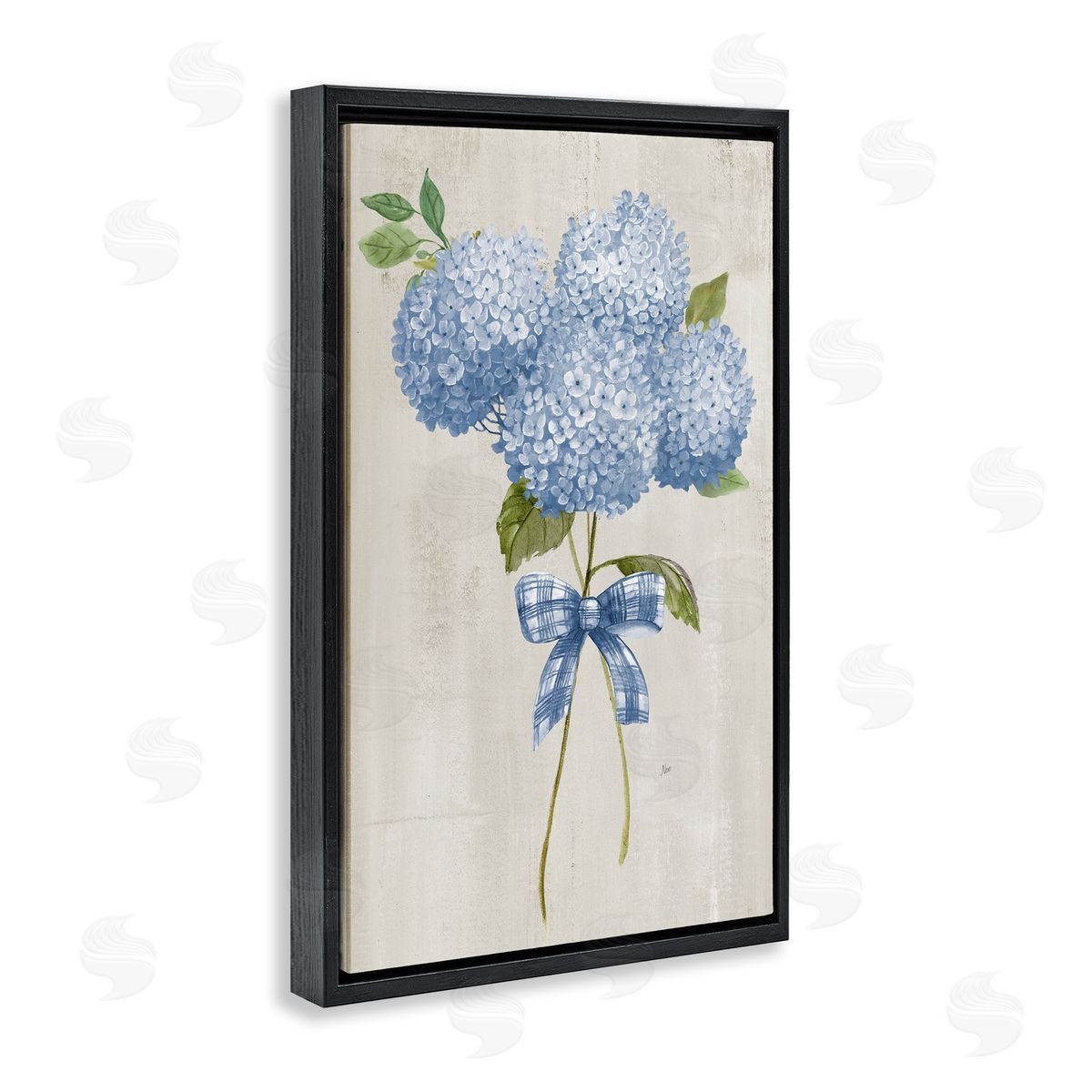 Nan Hydrangea Tied With A Bow Canvas Wall Art Print