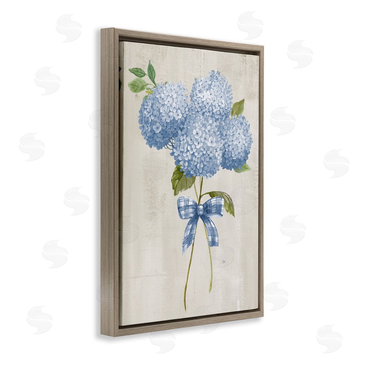 Nan Hydrangea Tied With A Bow Canvas Wall Art Print