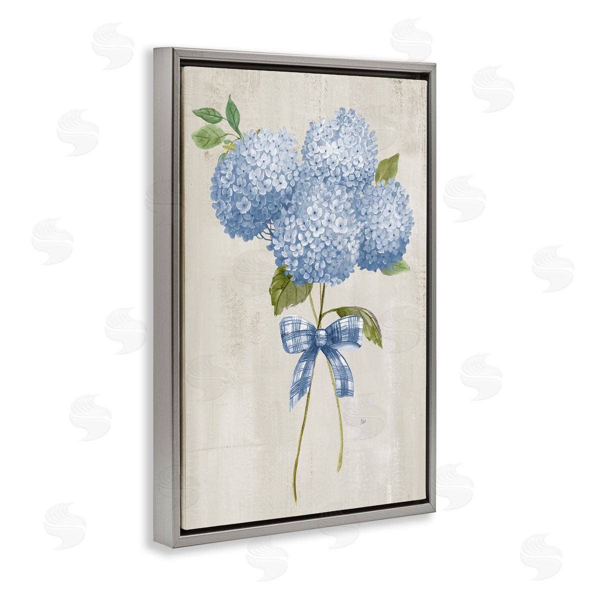 Nan Hydrangea Tied With A Bow Canvas Wall Art Print