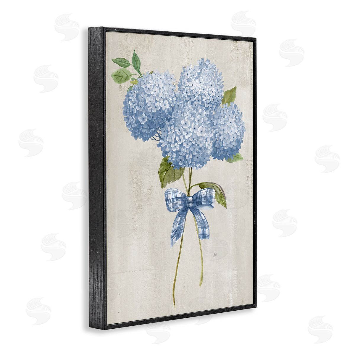 Nan Hydrangea Tied With A Bow Canvas Wall Art Print