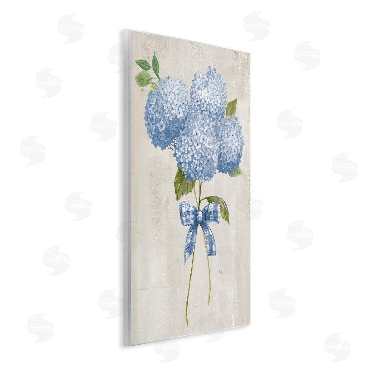 Nan Hydrangea Tied With A Bow Canvas Wall Art Print