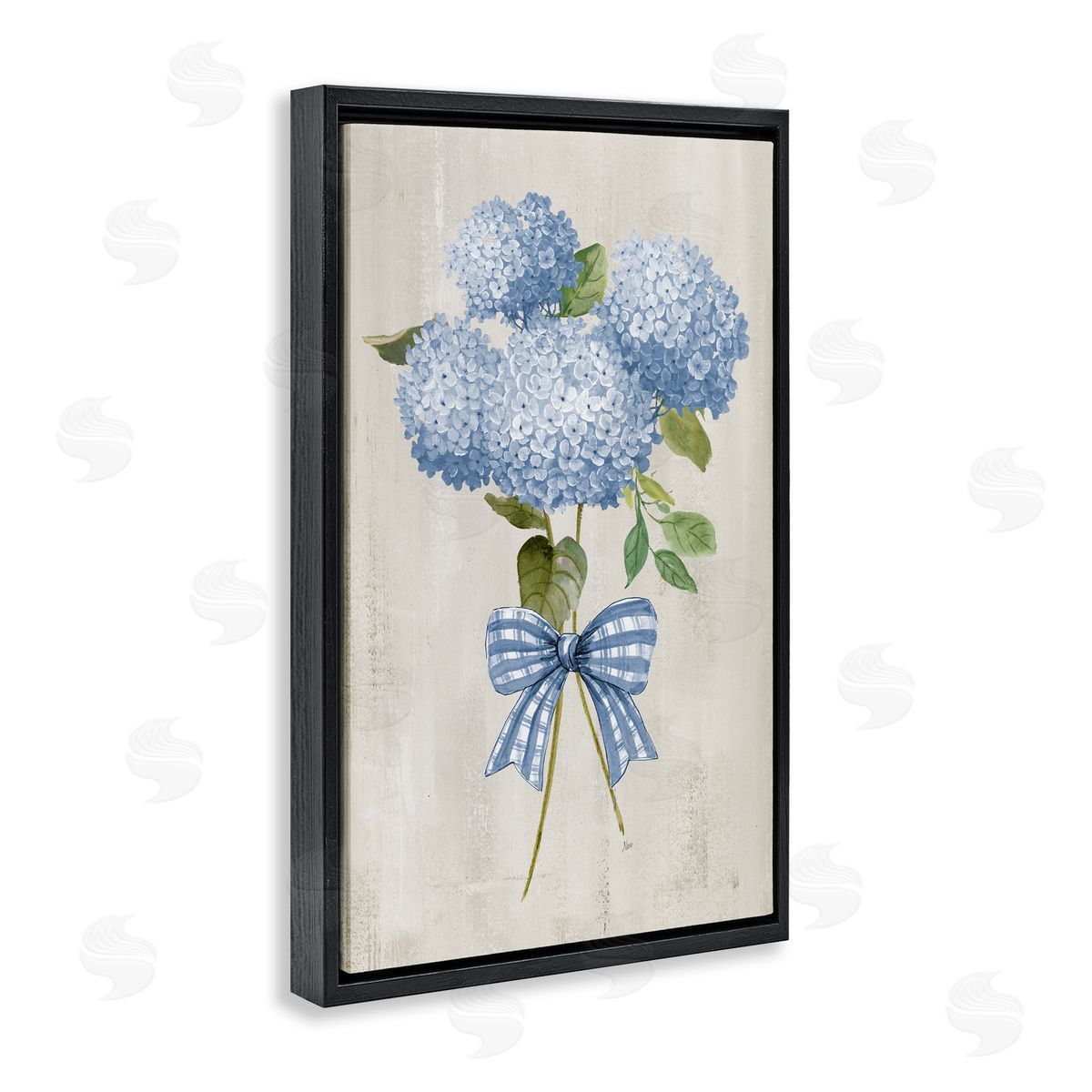 Nan Hydrangea Tied With Ribbon Canvas Wall Art Print