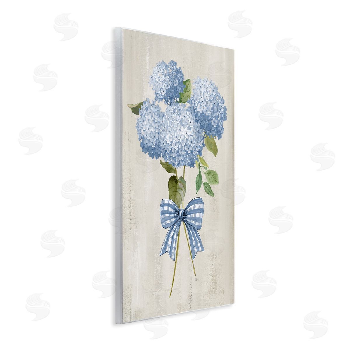 Nan Hydrangea Tied With Ribbon Canvas Wall Art Print