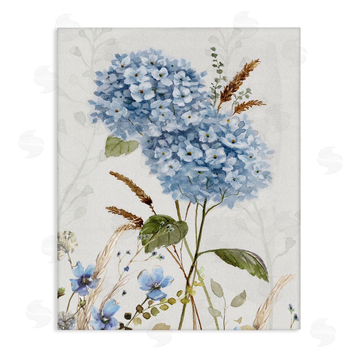 Nan Blue Hydrangea Allure Canvas Wall Art Print