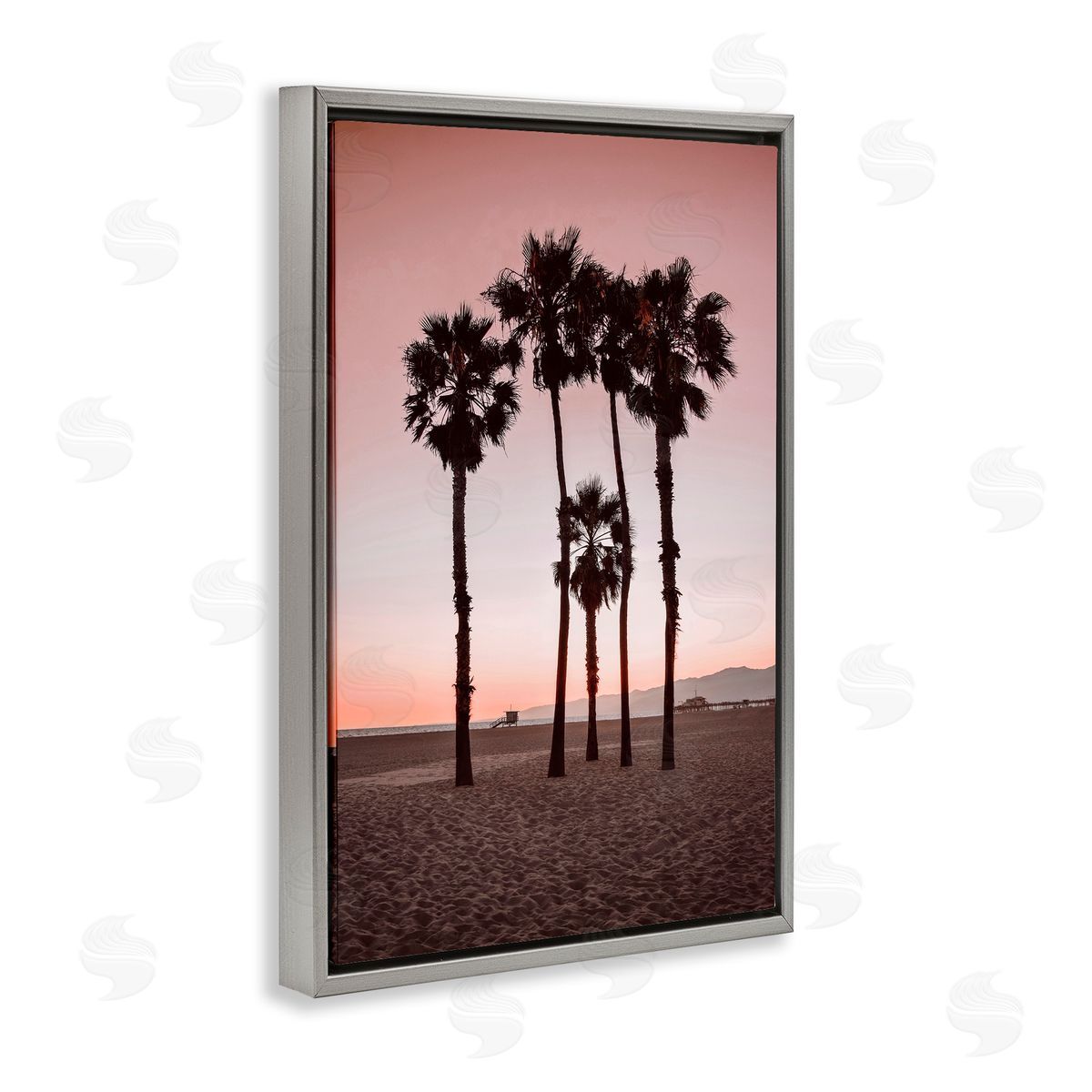 Natalie Carpentieri Stanta Monica Palms Pink Canvas Wall Art Print