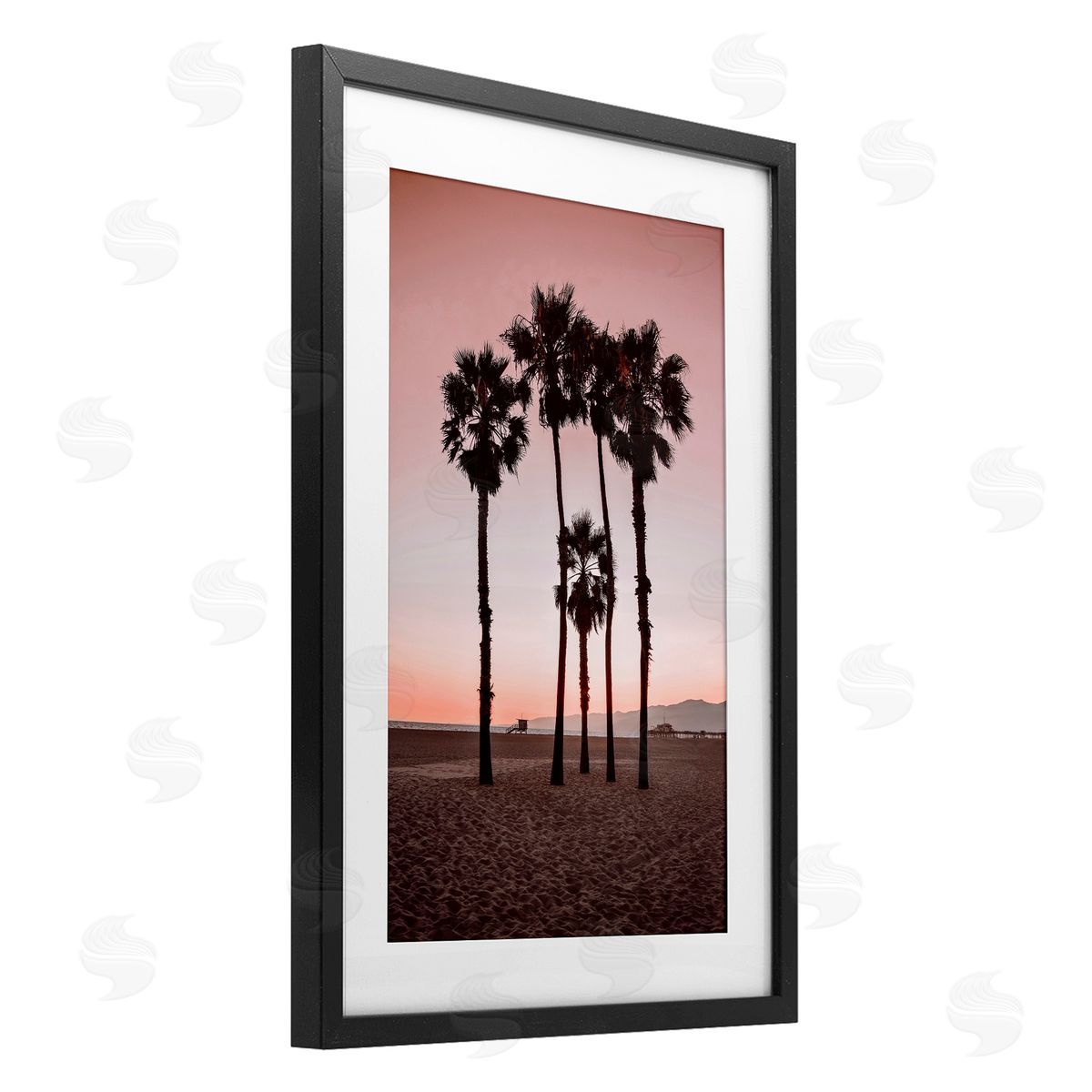 Natalie Carpentieri Stanta Monica Palms Pink Canvas Wall Art Print
