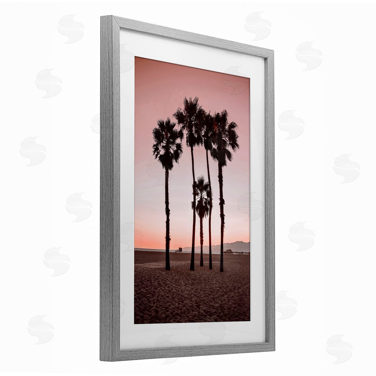 Natalie Carpentieri Stanta Monica Palms Pink Canvas Wall Art Print