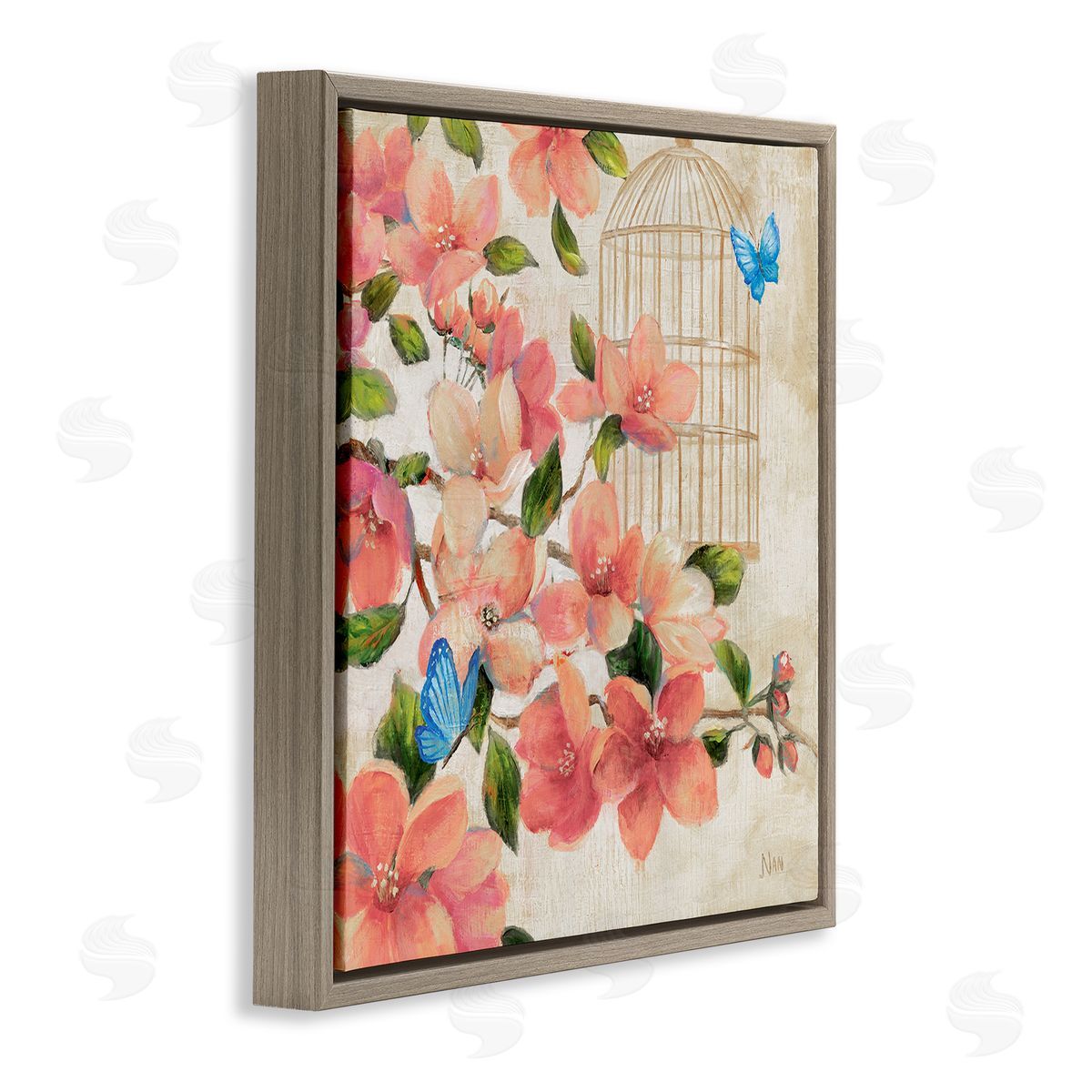 Nan Spring Fling Red Flowers Canvas Wall Art Print