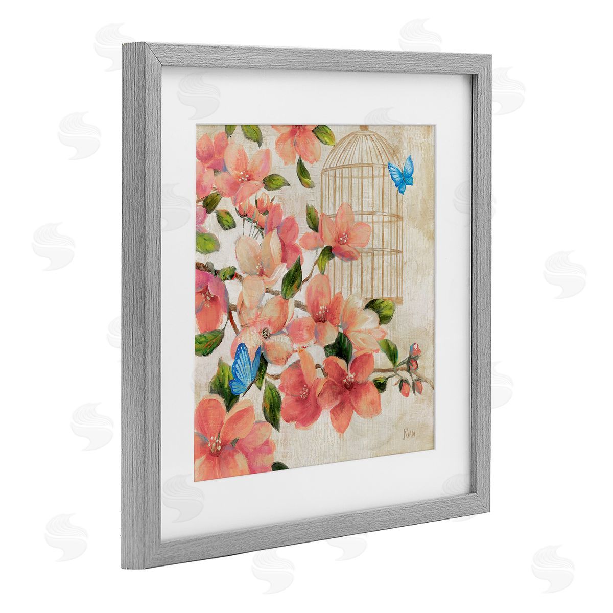 Nan Spring Fling Red Flowers Canvas Wall Art Print