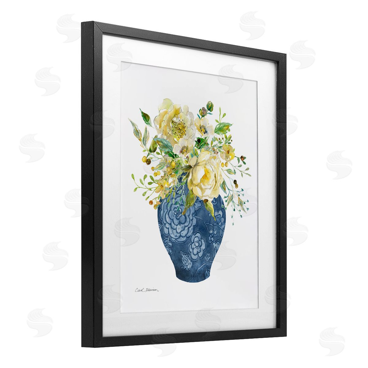 Carol Robinson Sunny Chinoiserie Yellow Florals Canvas Wall Art Print